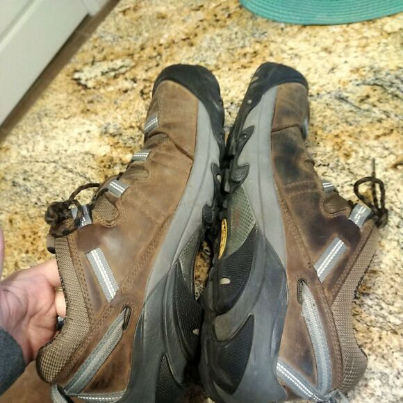 Keen Steel Toe Mens 13 Brown Leather Work Shoes ASTM F2413-11 Hiking main image 8